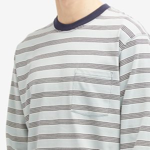 Beams Plus Long Sleeve Multi Stripe Pocket T-Shirt