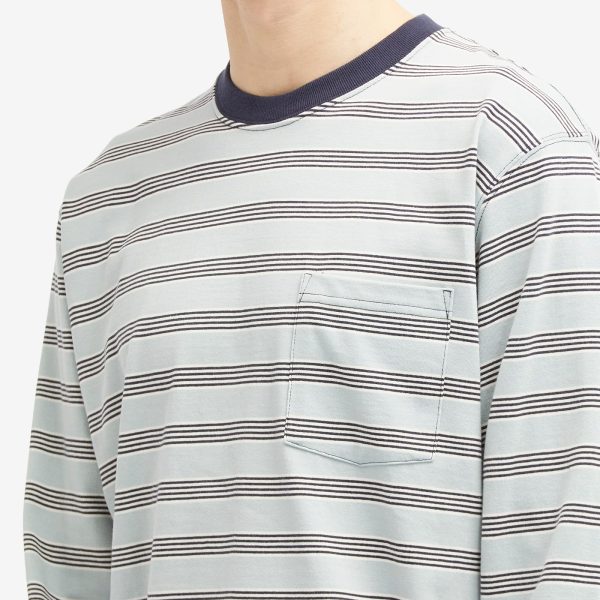 Beams Plus Long Sleeve Multi Stripe Pocket T-Shirt