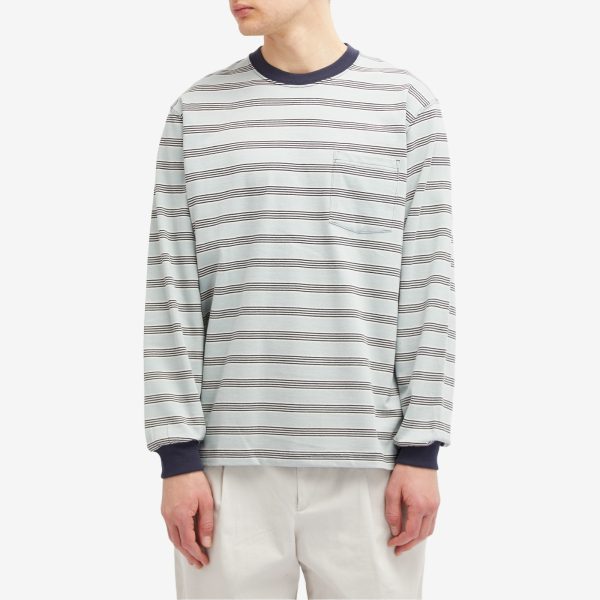 Beams Plus Long Sleeve Multi Stripe Pocket T-Shirt