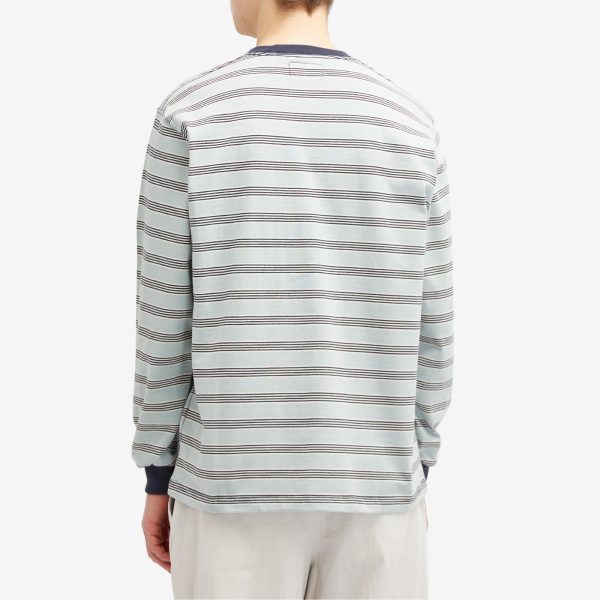 Beams Plus Long Sleeve Multi Stripe Pocket T-Shirt