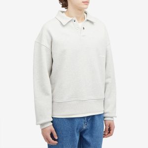 about:blank Button Up Polo Sweat
