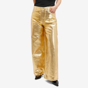 GANNI Foil Denim Wide Jeans