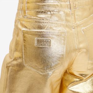 GANNI Foil Denim Wide Jeans