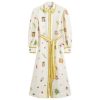 Alemais Checkers Embroidered Shirt Dress