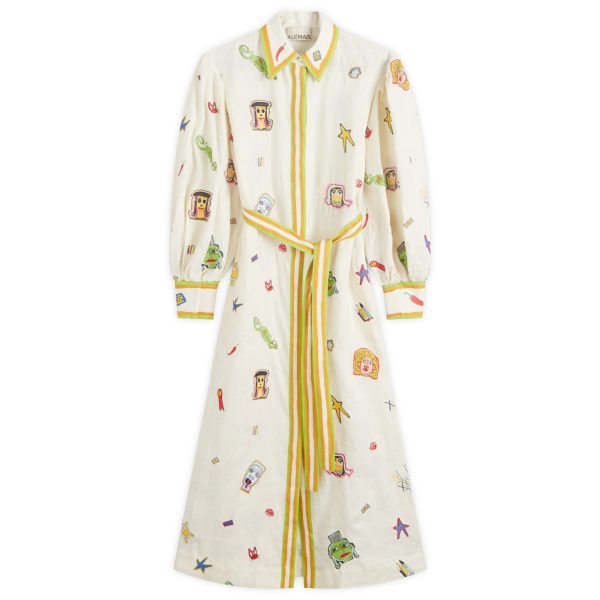 Alemais Checkers Embroidered Shirt Dress