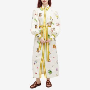 Alemais Checkers Embroidered Shirt Dress