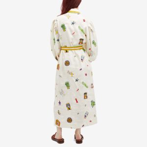 Alemais Checkers Embroidered Shirt Dress