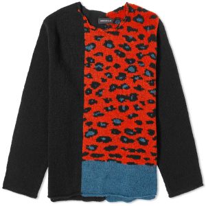 Undercover Panelled Leopard Crew Knit