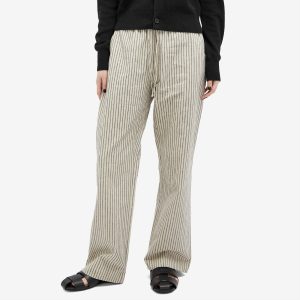 DONNI. Linen Stripe Drawstring Pant