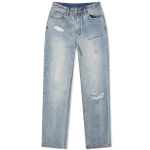Ksubi Playback Distressed Relaxed Straight High Rise Jeans