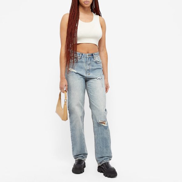 Ksubi Playback Distressed Relaxed Straight High Rise Jeans