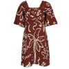 KITRI Zosia Coco Palm Print Mini Dress