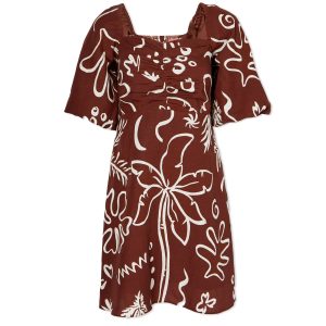 KITRI Zosia Coco Palm Print Mini Dress