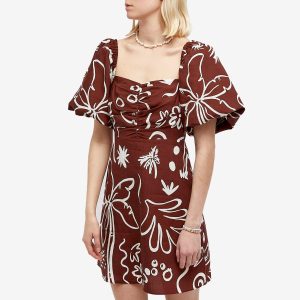 KITRI Zosia Coco Palm Print Mini Dress