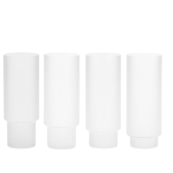 ferm LIVING Ripple Long Drink Glasses - Set of 4