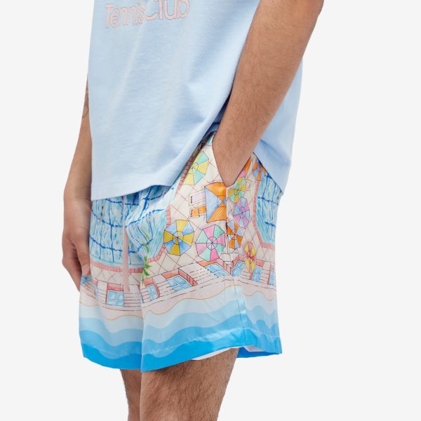 Casablanca Le Plongeon Silk Shorts