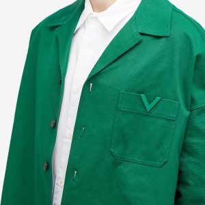 Valentino V Detail Long Sleeve Open Collar Shirt