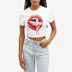 Fiorucci Mouth Print Cropped T-Shirt