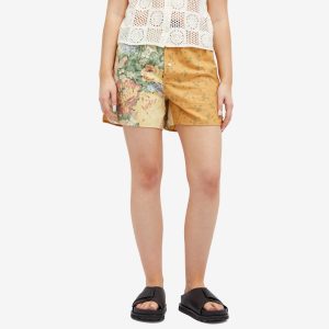 Marine Serre Upcycled Floral Linen Shorts