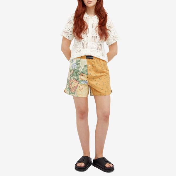 Marine Serre Upcycled Floral Linen Shorts