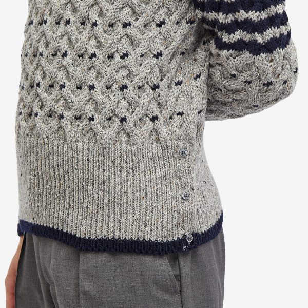 Thom Browne Cerw Neck Cable Knit