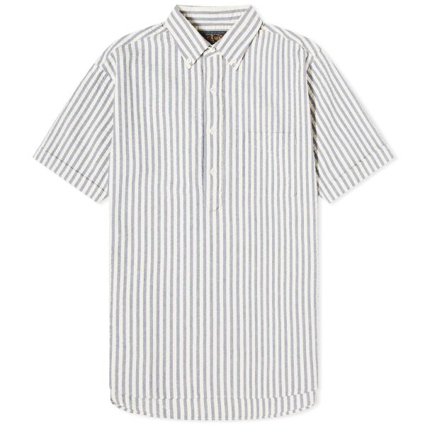 Beams Plus Button Down Popover Short Sleeve Seersucker Shirt