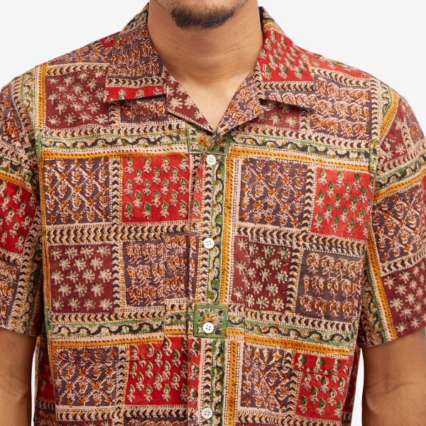 Beams Plus Open Collar Block Print Shirt