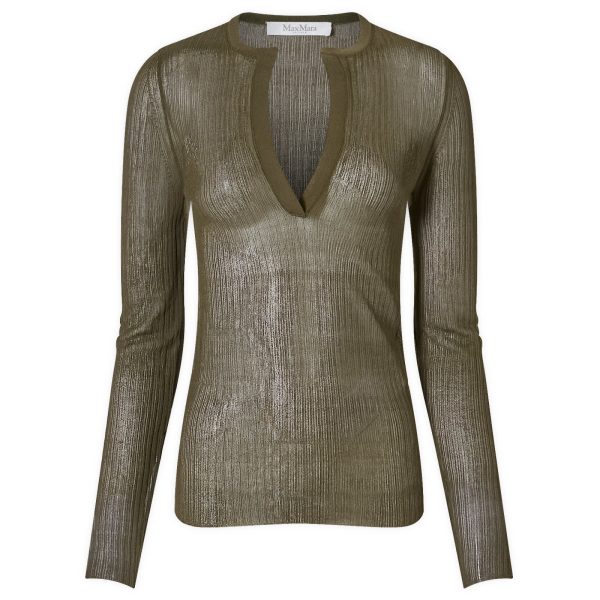 Max Mara Saggina V Neck Long Sleeve Top