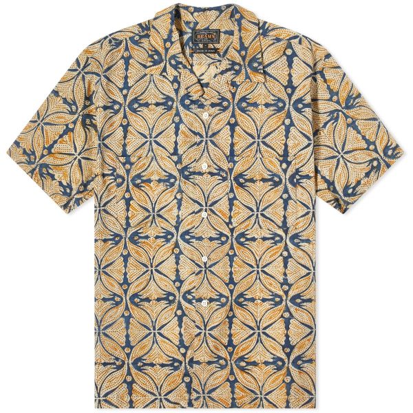 Beams Plus Open Collar Block Print Shirt