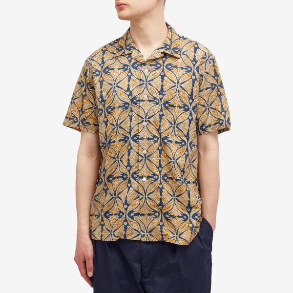 Beams Plus Open Collar Block Print Shirt