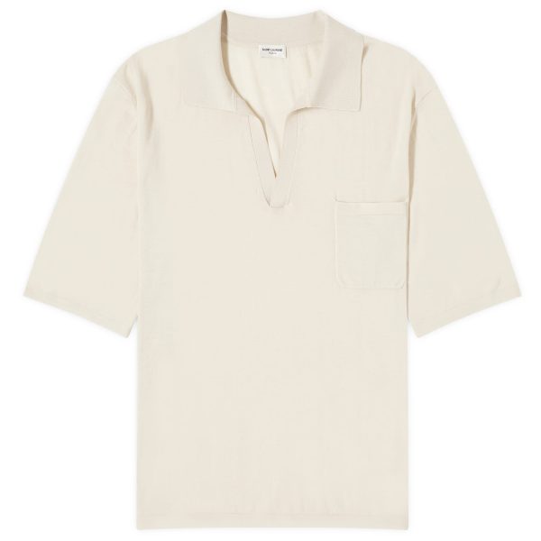 Saint Laurent Open Collar Knit Polo