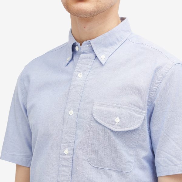 Beams Plus Button Down Short Sleeve Oxford Shirt