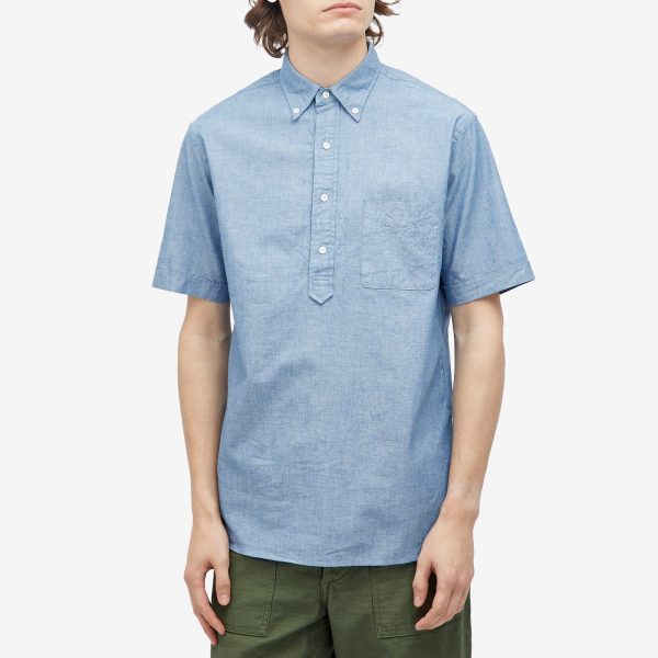 Beams Plus Button Down Popover Short Sleeve Chambray Shirt