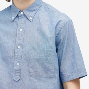 Beams Plus Button Down Popover Short Sleeve Chambray Shirt