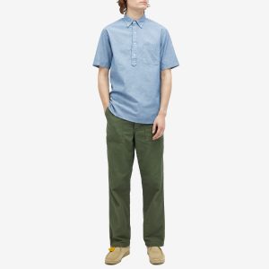 Beams Plus Button Down Popover Short Sleeve Chambray Shirt