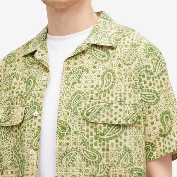 Beams Plus Open Collar Block Print Shirt