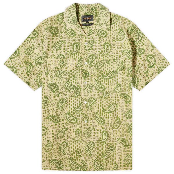 Beams Plus Open Collar Block Print Shirt