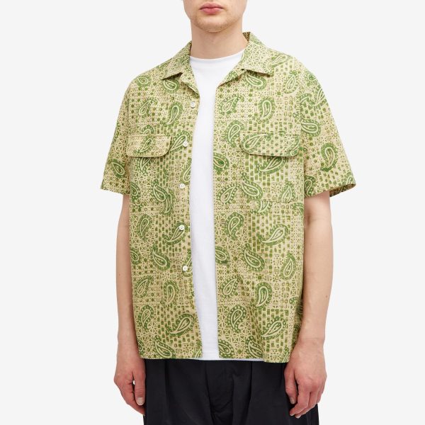 Beams Plus Open Collar Block Print Shirt