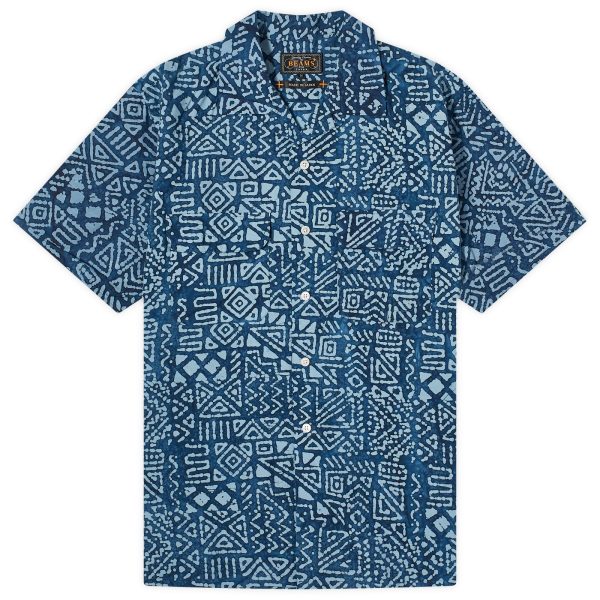 Beams Plus Open Collar Batik Print Shirt