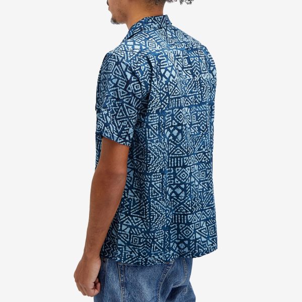 Beams Plus Open Collar Batik Print Shirt