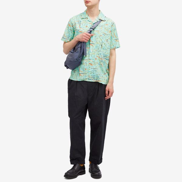 Beams Plus Open Collar Rayon Print Shirt