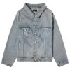 Balenciaga Off Shoulder Denim Jacket