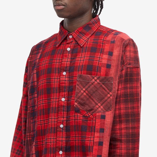 Needles 7 Cuts Over Dyed Wide Flannel Shirt