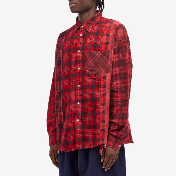 Needles 7 Cuts Over Dyed Wide Flannel Shirt