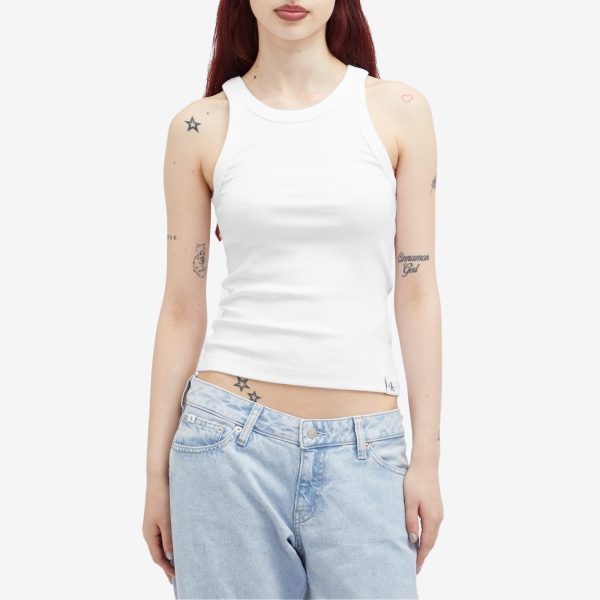 Calvin Klein Variegated Rib Woven Tab Tank