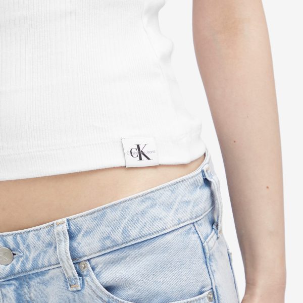 Calvin Klein Variegated Rib Woven Tab Tank