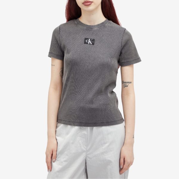 Calvin Klein Label Washed Rib Slim T-Shirt