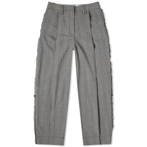 GANNI Herringbone Suiting Relaxed Pleated Pants