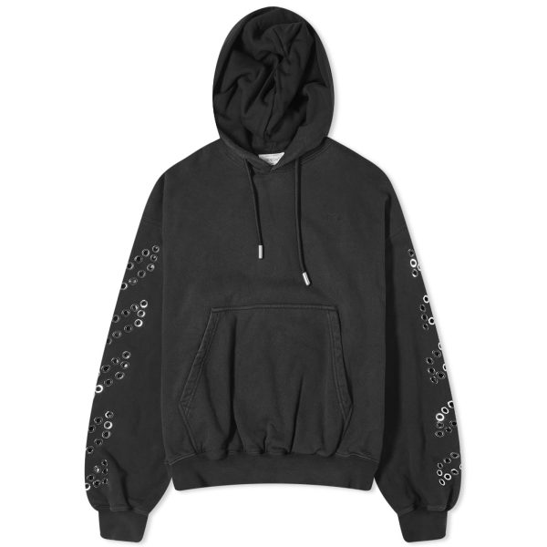 Off-White Eyelet Diagonal Popover Hoodie