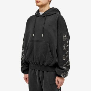 Off-White Eyelet Diagonal Popover Hoodie